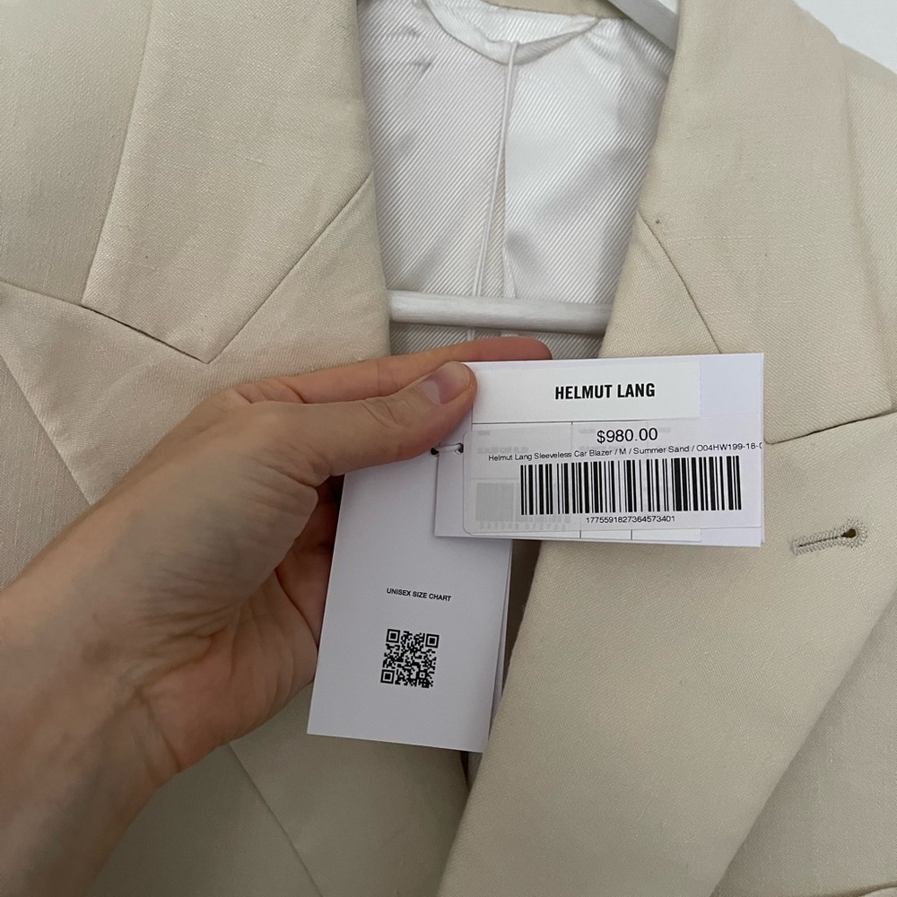 Helmut Lang Ivory Sleeveless Blazer - Picture 7 of 7
